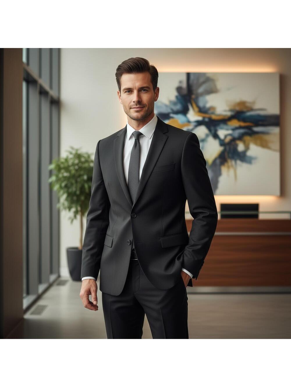 HUGO Hugo Boss Black Two Button Blazer Sport Coat Men’s 40L - Picture 4 of 8